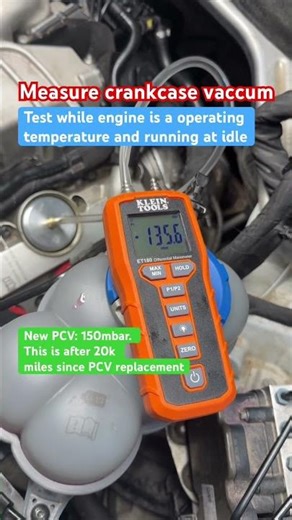 Measure crankcase vacuum 4M Q7 using @AGATools VW crank case test cap