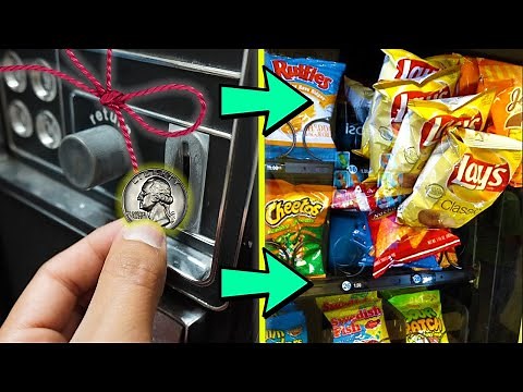 Will STRING On A Coin HACK ACTUALLY Work In A Vending Machine?!!