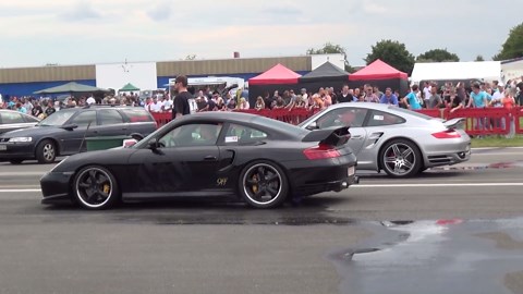 911 Turbo 997 vs 9FF 996 Drag Race