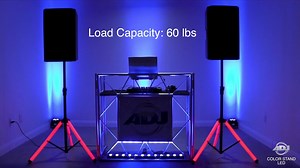 Not just another boring speaker stand! The Color Stand LED light up speaker stand holds up to a 60 pound speaker, extends up to 6 feet and comes with a wireless remote. US $79.99. Available now! Learn more: http://www.adj.com/color-stand-led | ADJ Lighting