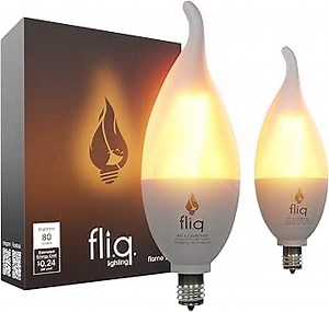 Fliq | LED Flame Light Bulb | 2 Pack | 2W | 4 Modes | Flickering Flame Bulb | 2023 Release | (Mini Frosted E12)