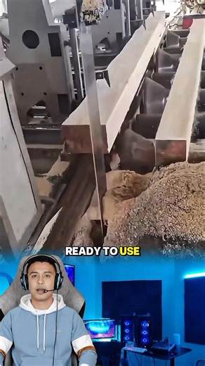 🪚 Large Timber Sawing Process This video showcases the industrial process of sawing large timber beams using a horizontal band saw machine. * Main Action: A large log or beam is being cut into smaller, more uniform planks or beams. * Machinery: A large industrial band saw machine is visible, efficiently cutting through the wood. The timber is secured on a conveyor or carriage system that moves back and forth past the vertical saw blade. * Environment: The process takes place inside a sawmill fa