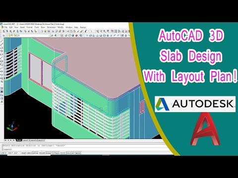 AutoCAD 2007 3D Part 5 | AutoCAD 2007 3D House Design || Slab Design & Layout Plan (Bangla Guide)