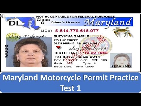 Maryland Motorcycle Permit Practice Test 1