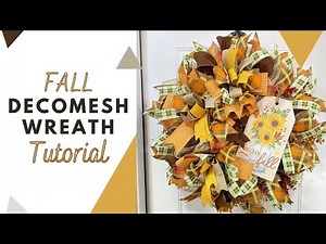 Hello Fall! DecoMesh Wreath Tutorial | DIY Wreath with Fall-Themed Bows | DecoExhange Tutorial