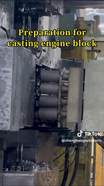 #engineblock Preparation for casting engine block #fyp #fouyoupage #casting #diecasting