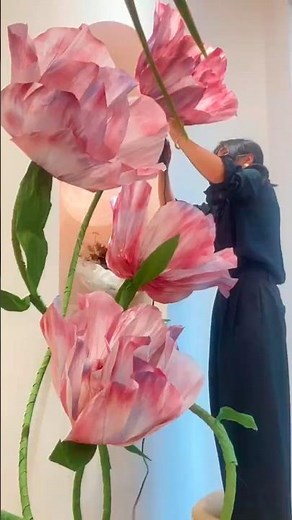 DIY Giant Paper Flowers 🌸✨ Easy Tutorial for Stunning Decor!