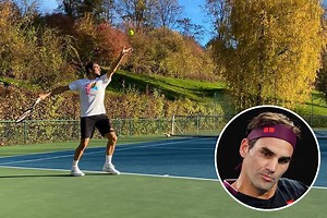 Roger Federer back on tennis court after recovering from two knee surgeries