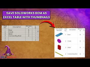 Save SOLIDWORKS BOM as Excel Table with Thumbnails