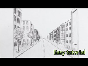 How to draw a realistic city | 1-point perspective tutorial | Simple and easy to follow