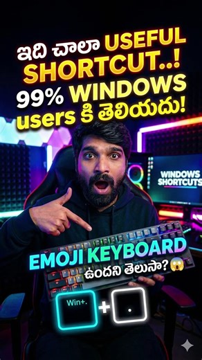 Hidden Emoji Keyboard in Windows 😱 | Win + . Secret Shortcut