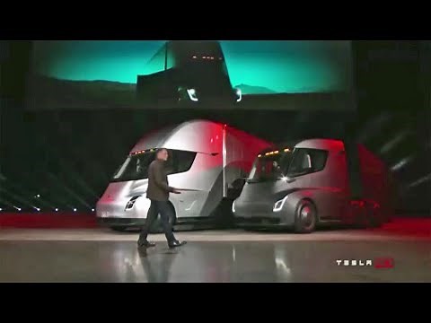 Raw Video: Tesla Unveils Electric Semi Tractor-Trailer Truck