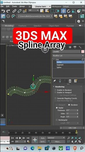 ✅ Spline Array in 3ds Max 🪵 | Wooden Footpath Tutorial | Quick Modeling Tip