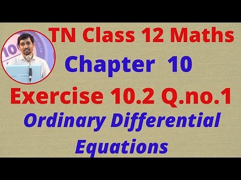 TN Class 12 Maths Chapter 10 Exercise 10.2 Sum 1 Ordinary Differential Equations