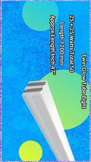 LED Batten Tube Light Size Watts Chart