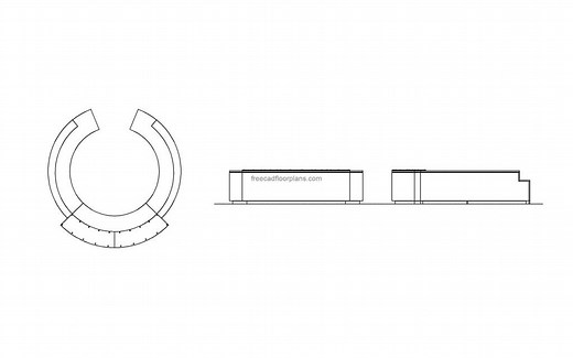 Circular Reception Desk - Free CAD Drawings