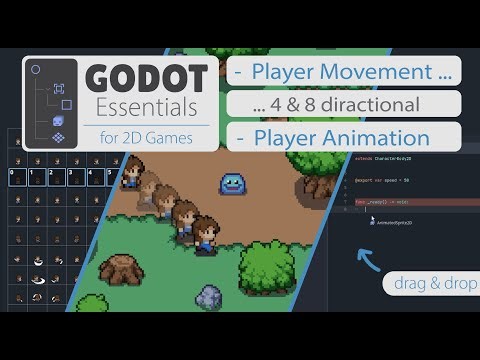 Godot Essentials – 2D Player Movement (4 & 8 Directions) / Animations for walking and attacking