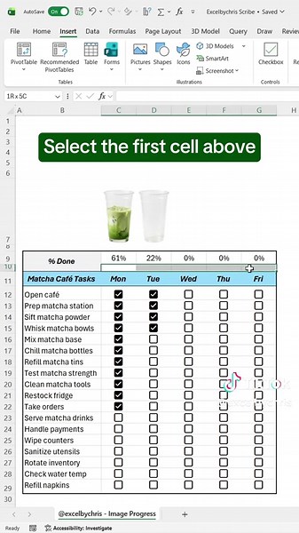 How to create a dynamic Image Progress Tracker in Excel! #scribe #excel #spreadsheet