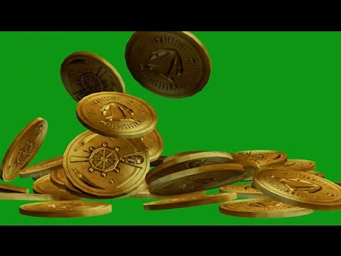 Falling Gold Coins - Green Screen