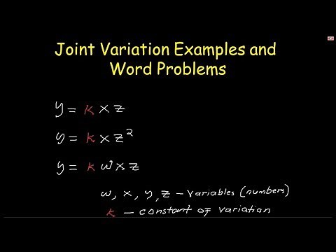Joint Variation Examples and Word Problems