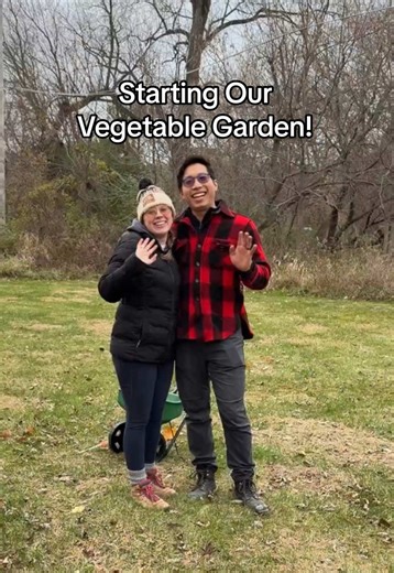 Day 1 of starting our no-till vegetable garden! 😍 now we patiently wait until spring to start planting our vegetables! #notillgardening #diygardening #diyvegetablegarden #gardeningforbeginners