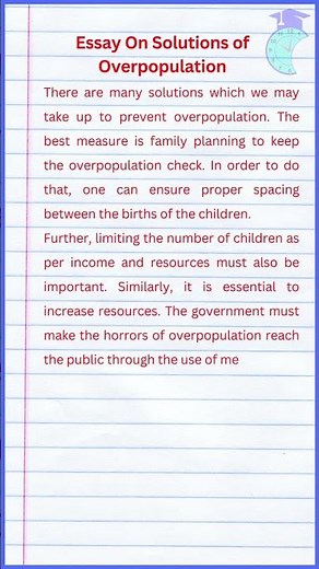 Essay On Solutions of Overpopulation