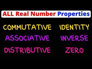 All the Real Number Properties | Commutative, Associative, Distributive, Identity, Inverse, & Zero