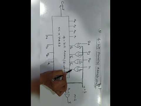 Adder and subtractor using IC 7483