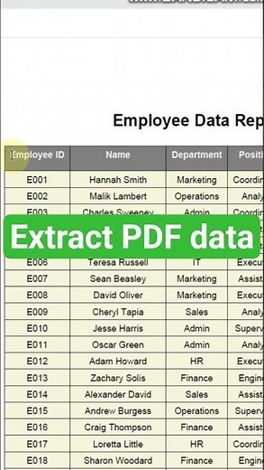 Extract PDF Data into Excel in Seconds! #excel #spreadsheetmagic #microsoftexcel #microsoft #data