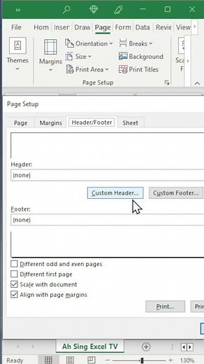 Add sheet name as an element of header or footer of a sheet when printing