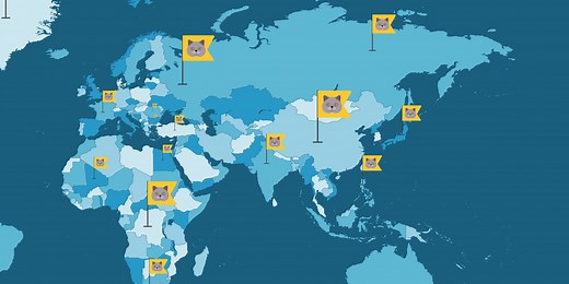 Animated map shows how cats spread across the world