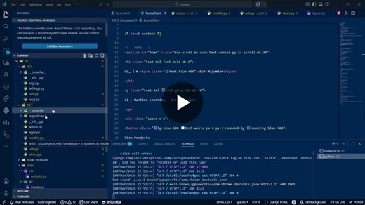 #django #python #webdevelopment #portfoliowebsite #backenddevelopment #learningjourney | Abir Majumdar