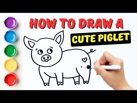 How To Draw A Cute Piglet With A Heart Simple Step By Step | Easy Draw For Kids