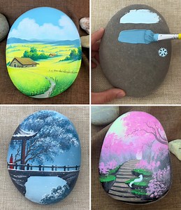 390K views · 4.1K reactions | Rock Paintings with Simple Tricks for Beginners :) | Simple Crafts | Facebook