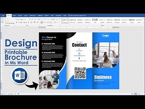Printable Brochure Design in Microsoft Word Tutorial || Brochure, Flyer, Leaflet Design in Ms Word