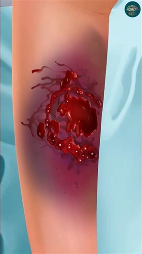 ASMR Hand Wound Cleaning 🩸 | Extreme Infection Treatment & Healing Animation | Satisfying #shorts