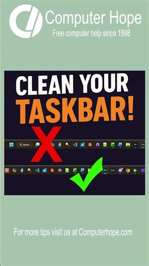 👀 Hide Taskbar Icons You Don’t Need #technology #howto #tutorial #tech #techshorts #computerhope