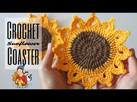 Crochet Easy Sunflower Coaster