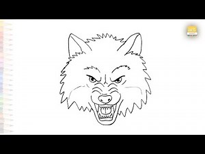 Angry Wolf drawing easy | Animal sketches | How to draw A Wolf head step by step | #artjanag