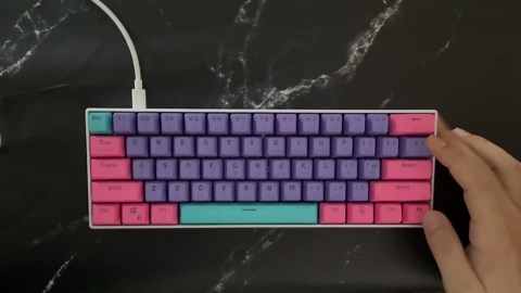 Protable 60% Percent Gaming Keyboard Mechanical, Mini Compact RGB Backlit 61 Keys Wired Office Keyboard with red Switch for Mac/Win (Purple/red Switch)