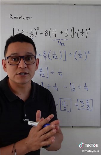 Operaciones combinadas con fracciones #matematicas #jerarquia #Grajeda