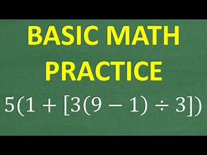Order of Operations (PEMDAS) Challenge – Solve 5(1 + [3(9−1) ÷ 3]) Step-by-Step