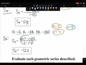 Finite Geometric Series- Kuta Software Worksheet Walkthrough
