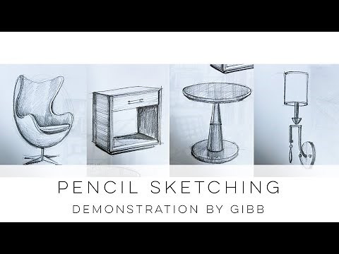 How to draw furniture sketches - beginner tutorial on the 4 basic forms and shapes