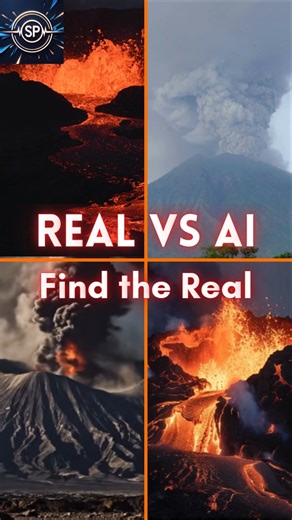 Real vs AI: Volcano Eruption– Can you Spot the Fake? 🌋🔥