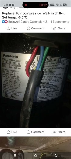 Replace scroll compressor of 10 Tonner Chiller System