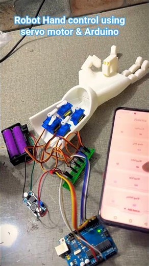 Robot Hand control using Servo Motor and Arduino #arduinouno #arduinonano #diy