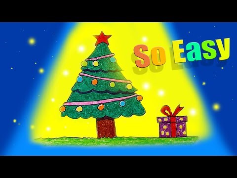Cute Xmas Tree Drawing & Painting | Easy Christmas Art Tutorial