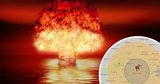 Scary map shows what would happen if different nuclear bombs were to hit London