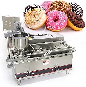 Kolice Automatic Electric & Propane Heating Donut Making Machine Commercial Auto Doughnut Donut Maker Machine Auto Donuts Frying maker with Turning Collecting counting, 220V (Can Making 3 Size Donut)